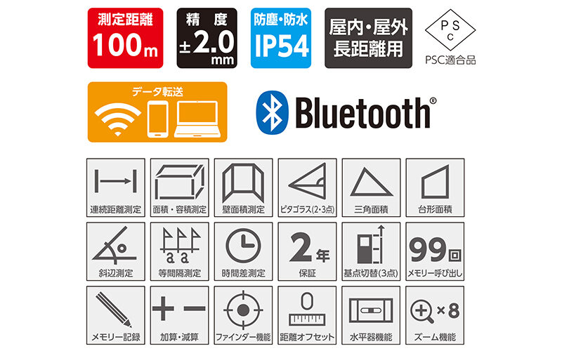 レーザー距離計Ｌ－Ｍｅａｓｕｒｅ１００　８倍ズームファインダーＤ転送