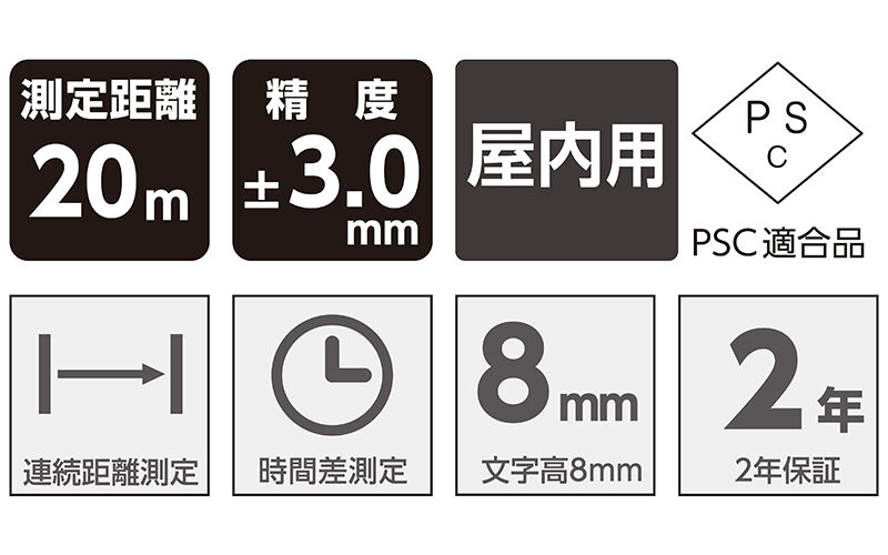 レーザー距離計  Ｌ－ＭｅａｓｕｒｅＢＫ  ２０  大型液晶