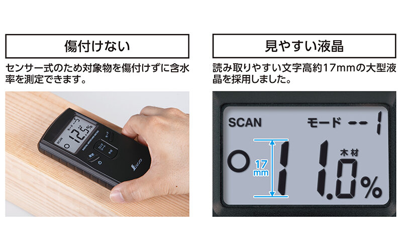 デジタル水分計　木材・コンクリート用　センサー式